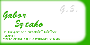 gabor sztaho business card